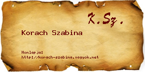 Korach Szabina névjegykártya